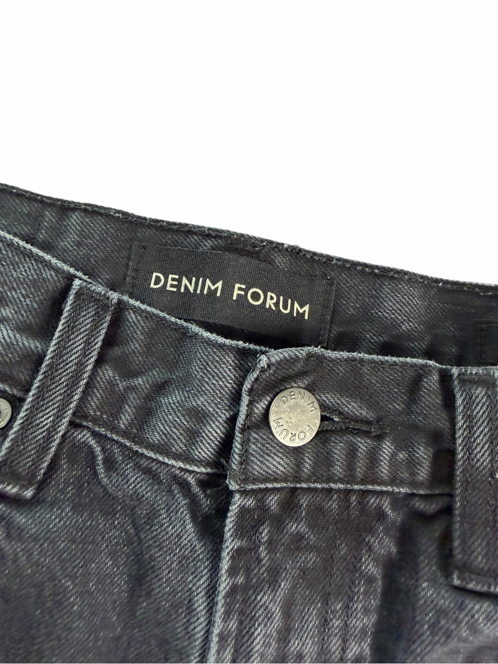 Denim Forum Farrah high rise leg 100% cotton washed black jeans size 25 - Picture 4 of 6